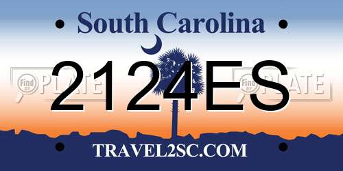 2124ES South Carolina License Plate