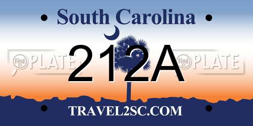 212A South Carolina License Plate