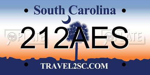 212AES South Carolina License Plate