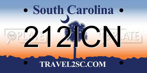 212ICN South Carolina License Plate
