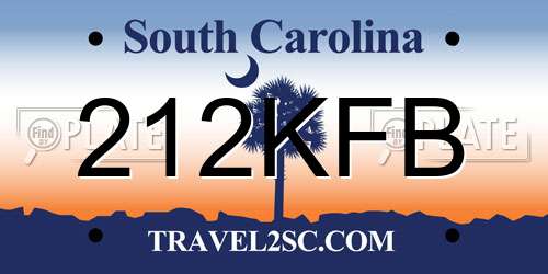 212KFB South Carolina License Plate