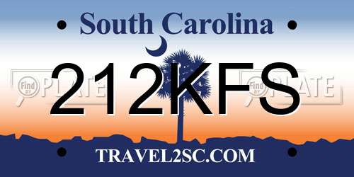 212KFS South Carolina License Plate