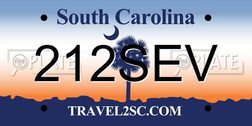 212SEV South Carolina License Plate