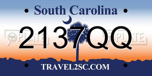 2137QQ South Carolina License Plate