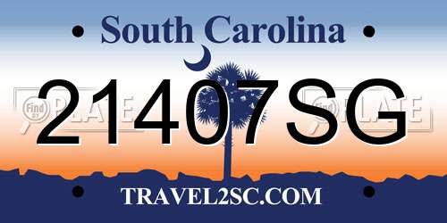 21407SG South Carolina License Plate