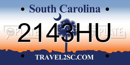 2143HU South Carolina License Plate