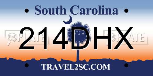 214DHX South Carolina License Plate