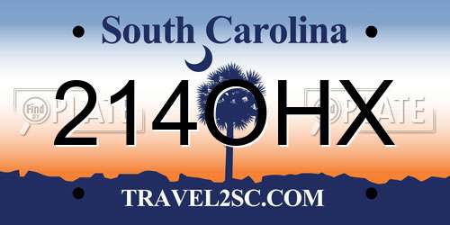 214OHX South Carolina License Plate