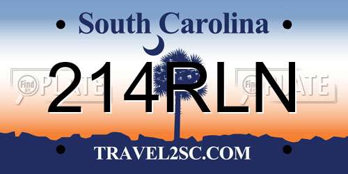 214RLN South Carolina License Plate