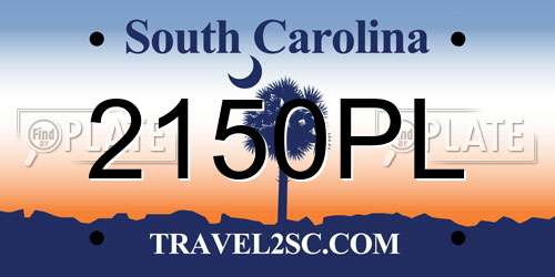 2150PL South Carolina License Plate
