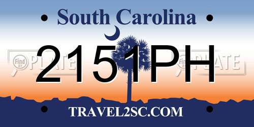 2151PH South Carolina License Plate