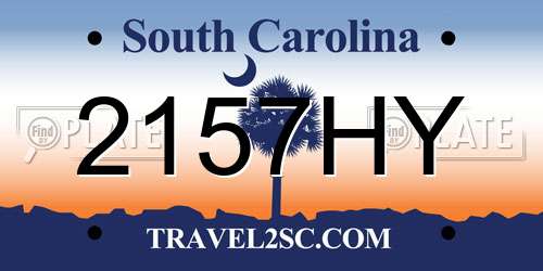 2157HY South Carolina License Plate