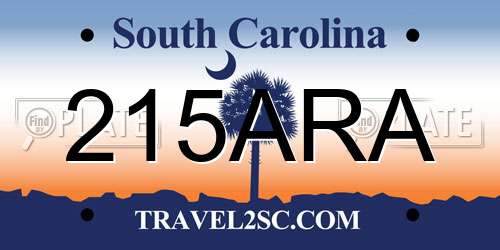 215ARA South Carolina License Plate