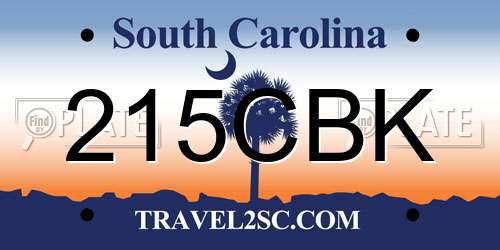 215CBK South Carolina License Plate