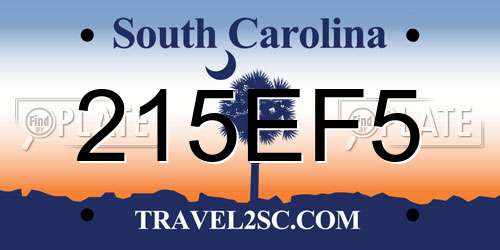 215EF5 South Carolina License Plate