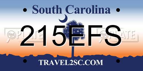 215EFS South Carolina License Plate