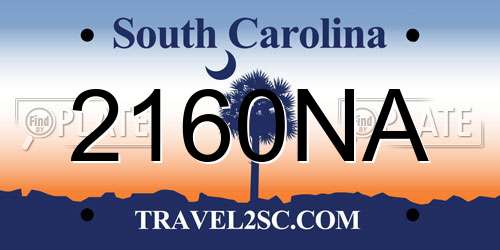 2160NA South Carolina License Plate