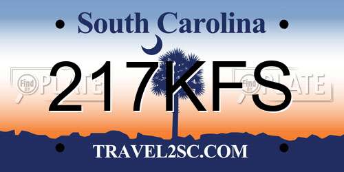 217KFS South Carolina License Plate