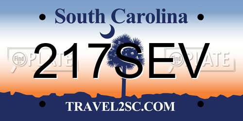 217SEV South Carolina License Plate