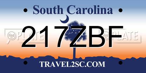 217ZBF South Carolina License Plate