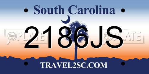 2186JS South Carolina License Plate