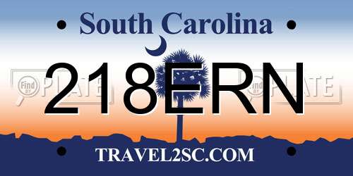 218ERN South Carolina License Plate