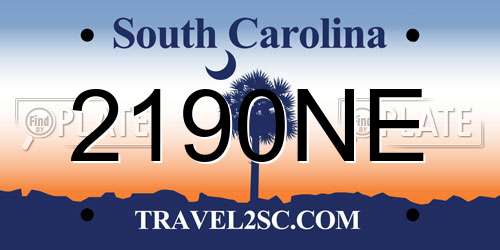 2190NE South Carolina License Plate