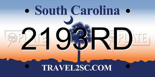 2193RD South Carolina License Plate