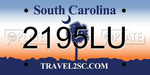 2195LU South Carolina License Plate