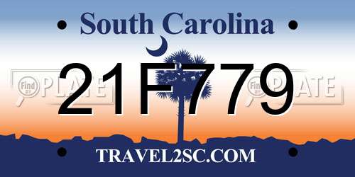 21F779 South Carolina License Plate