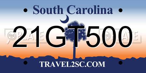21GT500 South Carolina License Plate