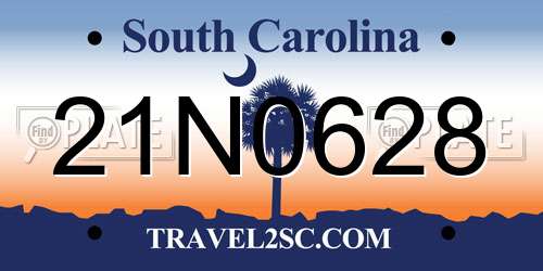 21N0628 South Carolina License Plate
