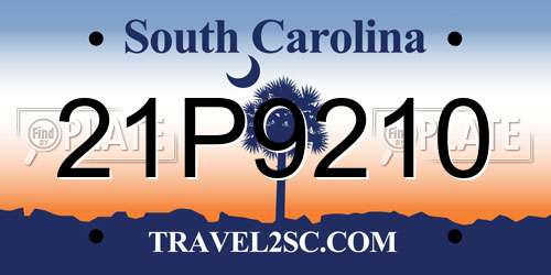 21P9210 South Carolina License Plate