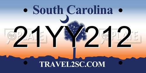 21YY212 South Carolina License Plate