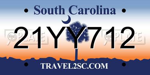 21YY712 South Carolina License Plate