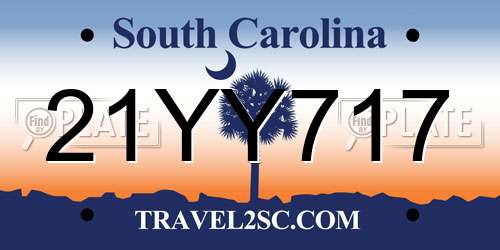 21YY717 South Carolina License Plate