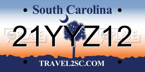 21YYZ12 South Carolina License Plate