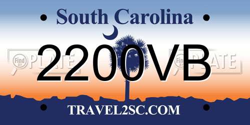 2200VB South Carolina License Plate