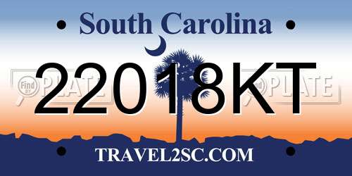 22018KT South Carolina License Plate