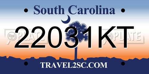 22031KT South Carolina License Plate