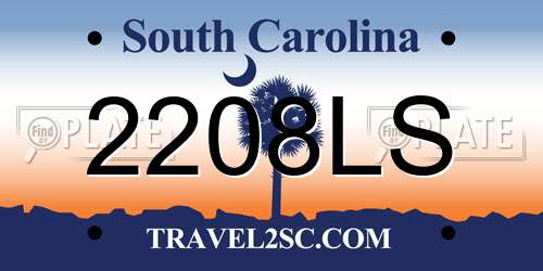 2208LS South Carolina License Plate