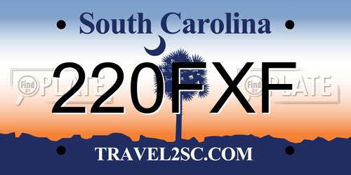 220FXF South Carolina License Plate