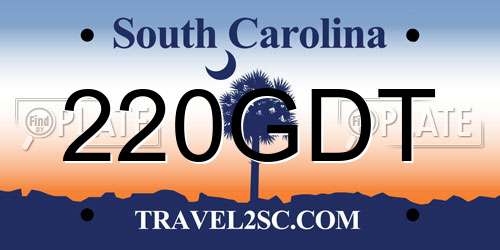 220GDT South Carolina License Plate