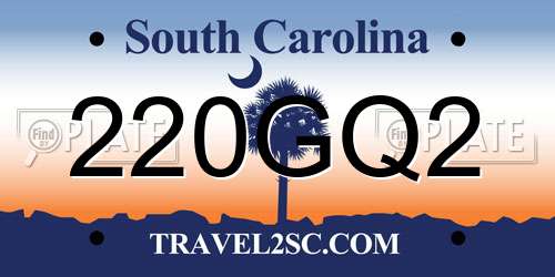 220GQ2 South Carolina License Plate