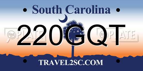 220GQT South Carolina License Plate