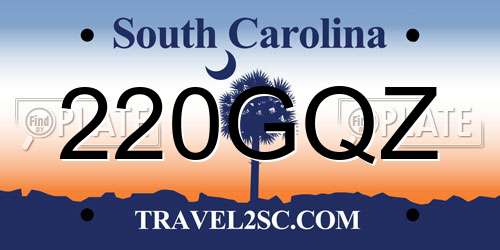 220GQZ South Carolina License Plate