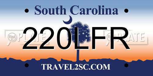 220LFR South Carolina License Plate