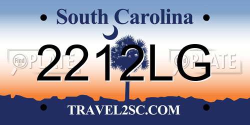 2212LG South Carolina License Plate