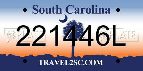221446L South Carolina License Plate