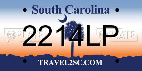 2214LP South Carolina License Plate